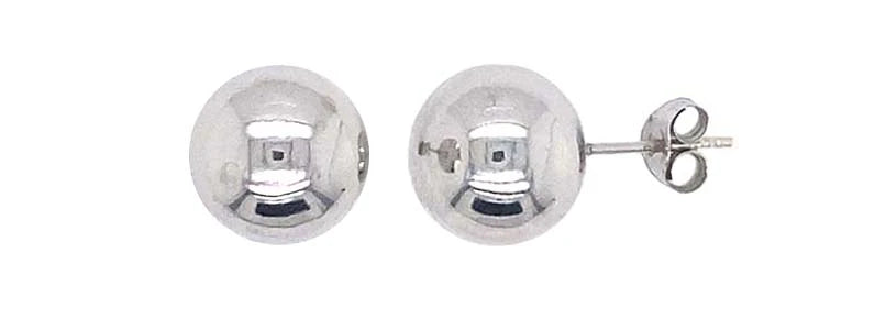 9CT WHITE GOLD 4MM BALL STUDS