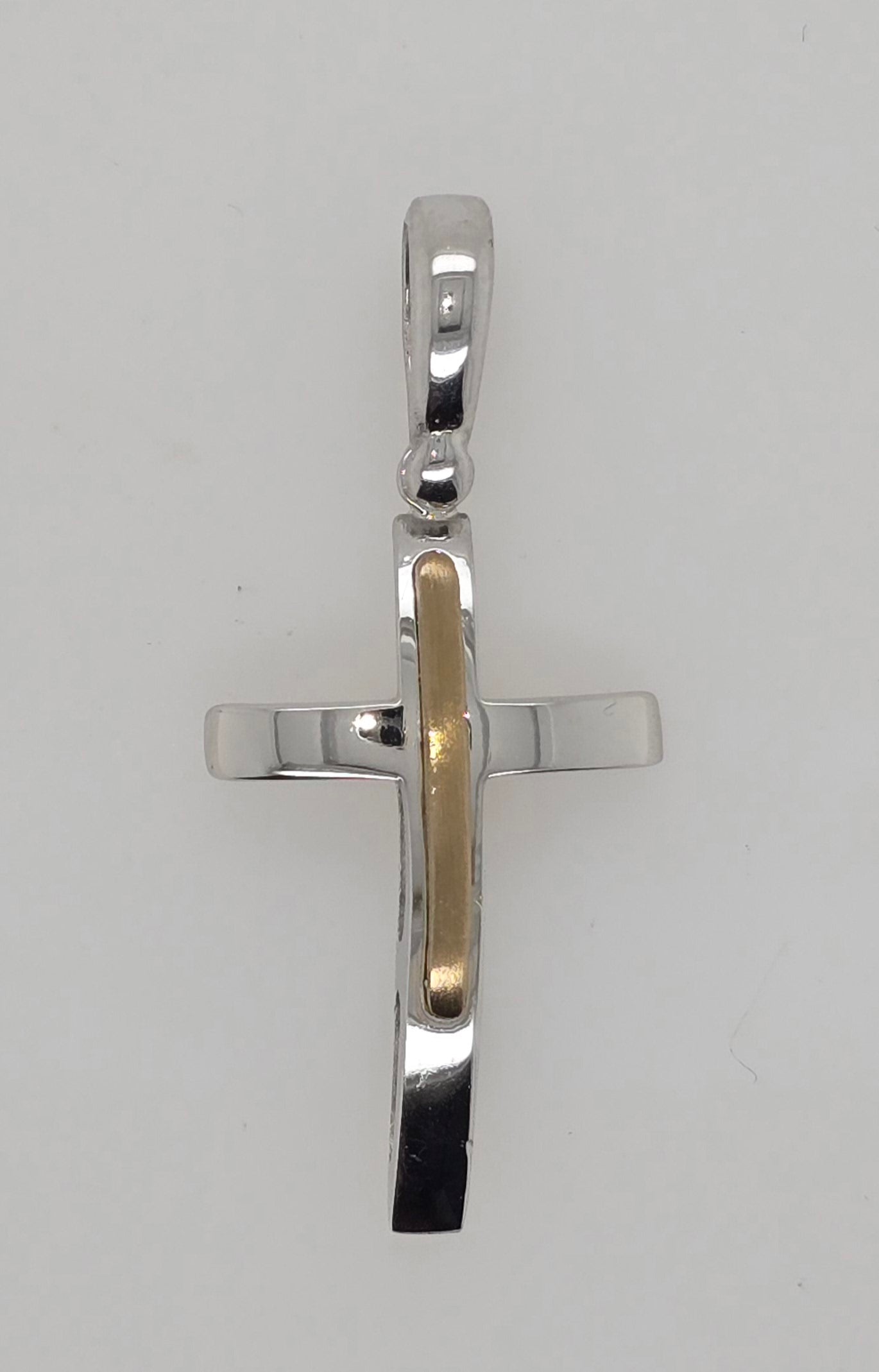 9CT WHITE GOLD FANCY (EXCLUDING BAIL) POLISHED CROSS