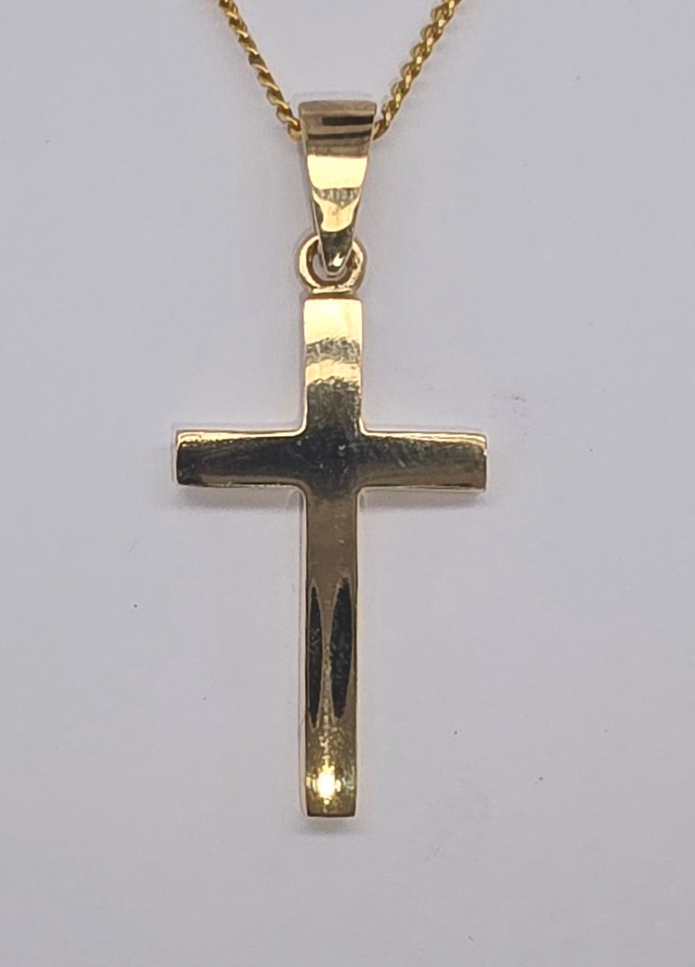 9CT YELLOW GOLD SOLID 25MM X 15MM POLISHED CROSS.