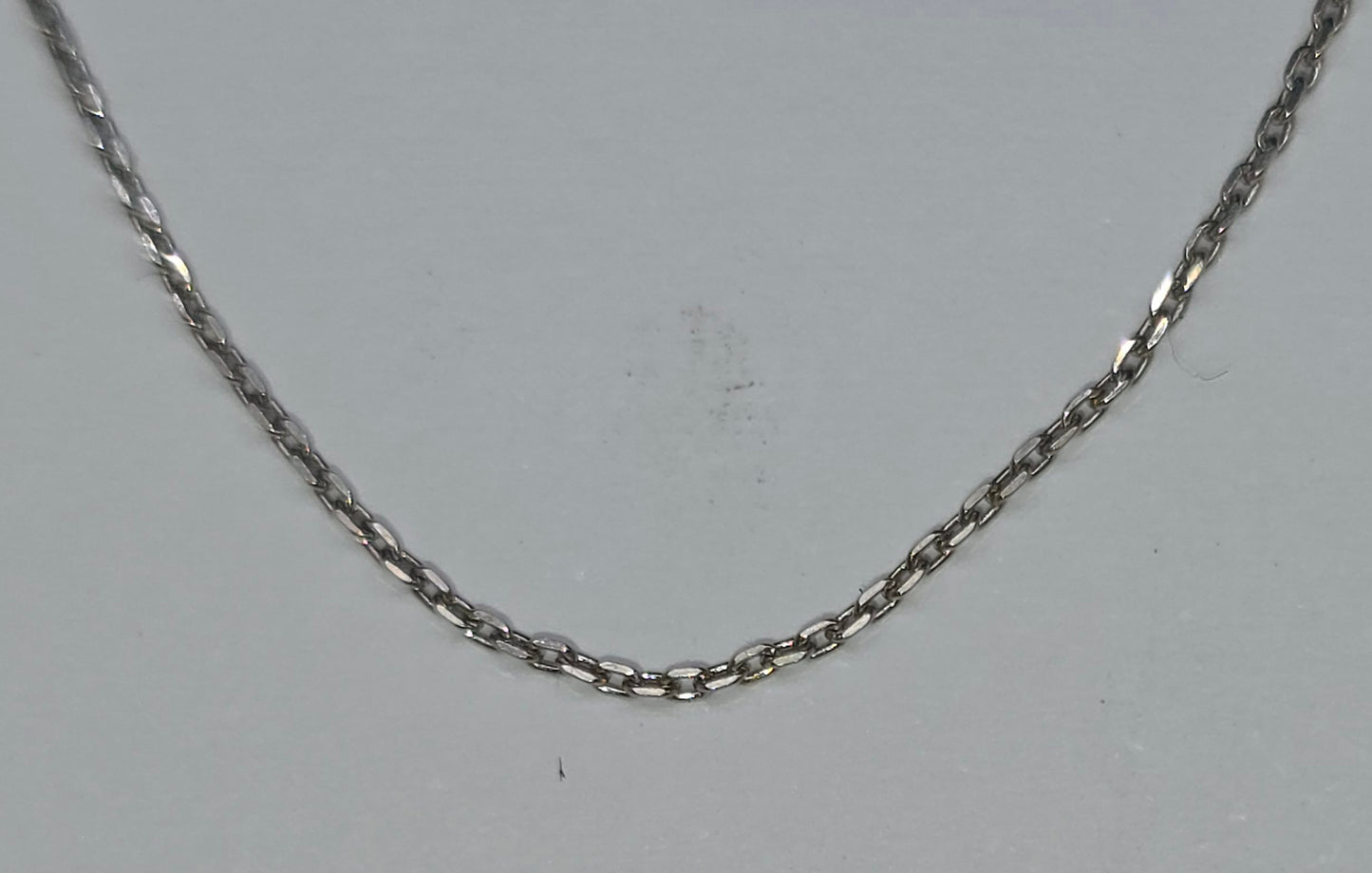 9CT WHITE GOLD ITALIAN IMPORTED 40CM 0.9GRAMS TRACE CHAIN