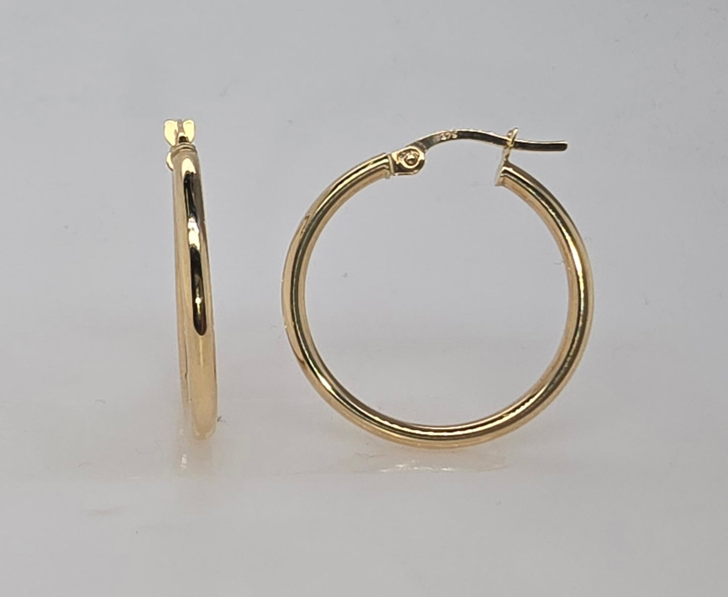 9CT YELLOW GOLD ITALIAN HOOP EARRINGS