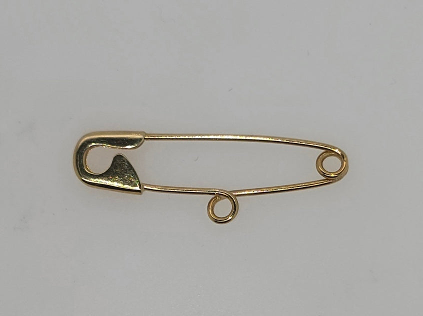 9CT YELLOW GOLD IMPORTED SOLID 30MM PIN .