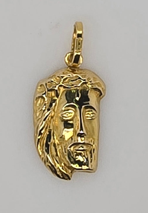 18CT YELLOW GOLD IMPORTED 22MM X 14MM JESUS HEAD.