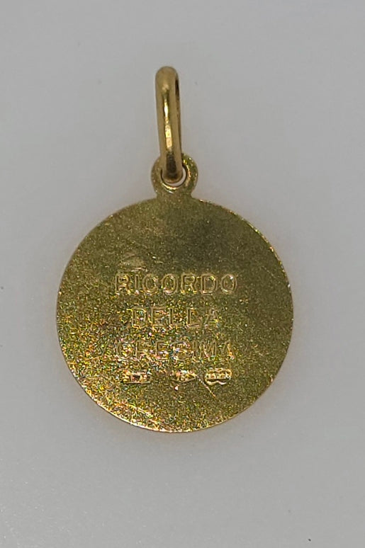 18CT YELLOW GOLD IMPORTED CONFIRMATION 14MM CHARM.