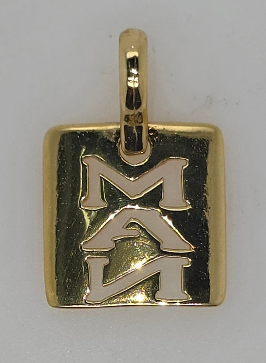 18CT YELLOW GOLD IMPORTED 15MM MAN PENDANT.