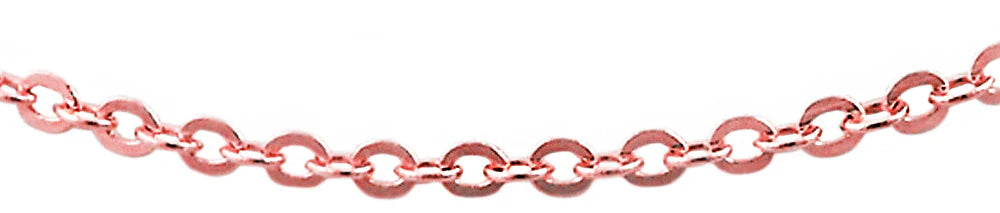 9CT ROSE GOLD ITALIAN 45CM X 0.9MM 1GRAM SOILD OVAL LINK CHAIN.
