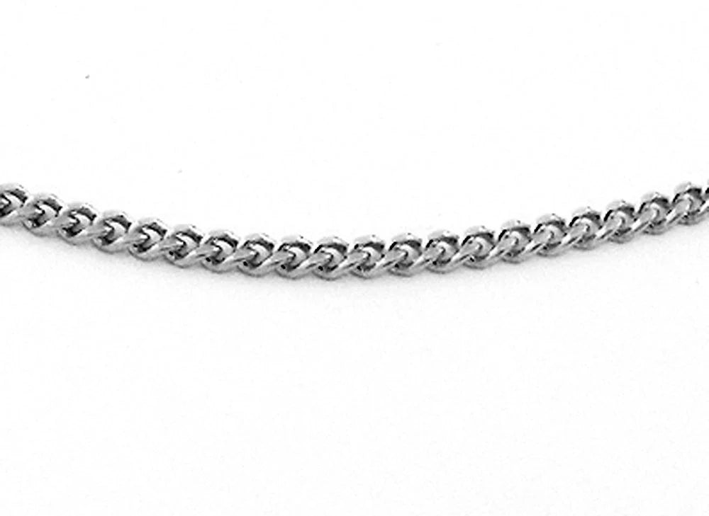 9CT WHITE GOLD IMPORTED ITALIAN CURB 45CM CHAIN