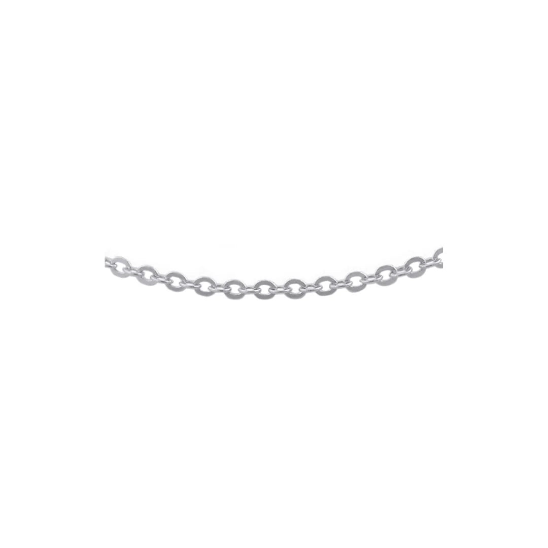 9CT WHITE GOLD 50CM X 0.9MM WIDE FINE OVAL LINK 1.1 GRAM CHAIN.