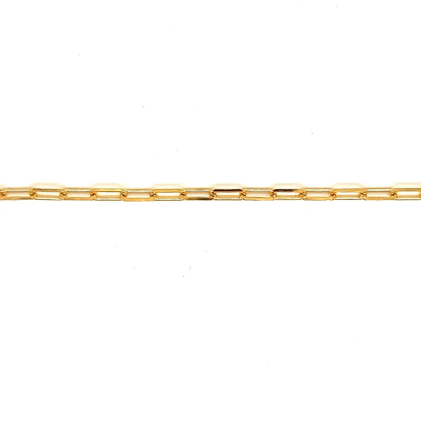 9CT YELLOW GOLD SOLID 19CM PAPERCLIP 5.5MM X 2.25MM 1.6GRAM BRACELET.