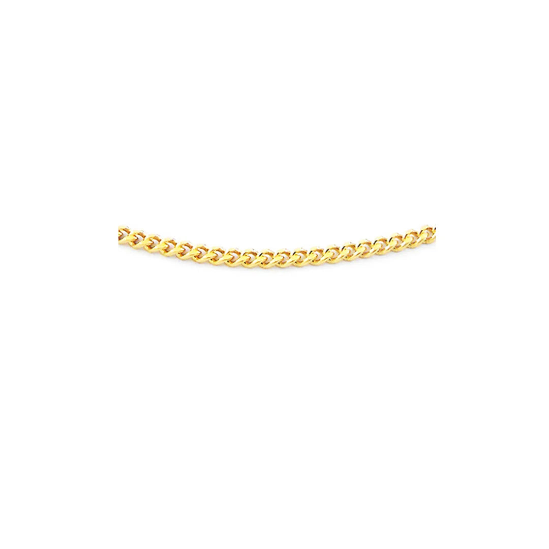 9CT YELLOW GOLD 42CM X 1MM SOLID CURB CHAIN 1.39GRAMS.