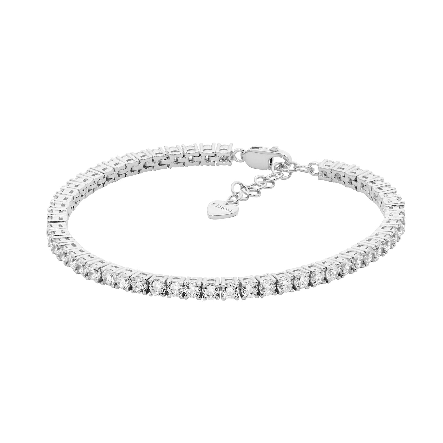 ELLANI STERLING SILVER CLAW SET WITH 3MM TENNIS BRACELET. B226S