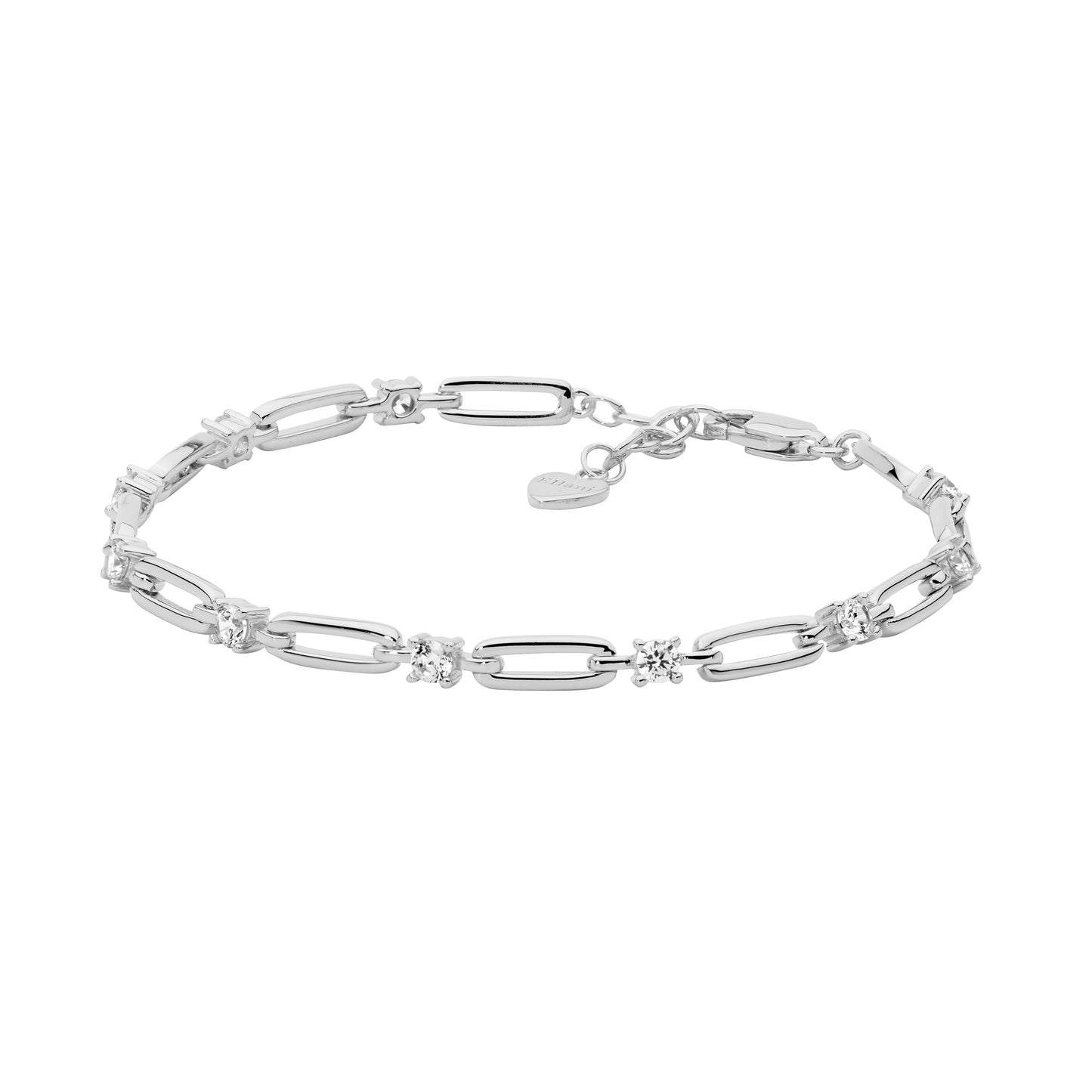 ELLANI STERLING SILVER 3.5MM ROUND CUBIC ZIRCONIA 18CM BRACELET. B230S
