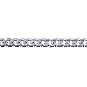 STERLING SILVER 21CM SOLID DIAMOND CUT CURB BRACELET.