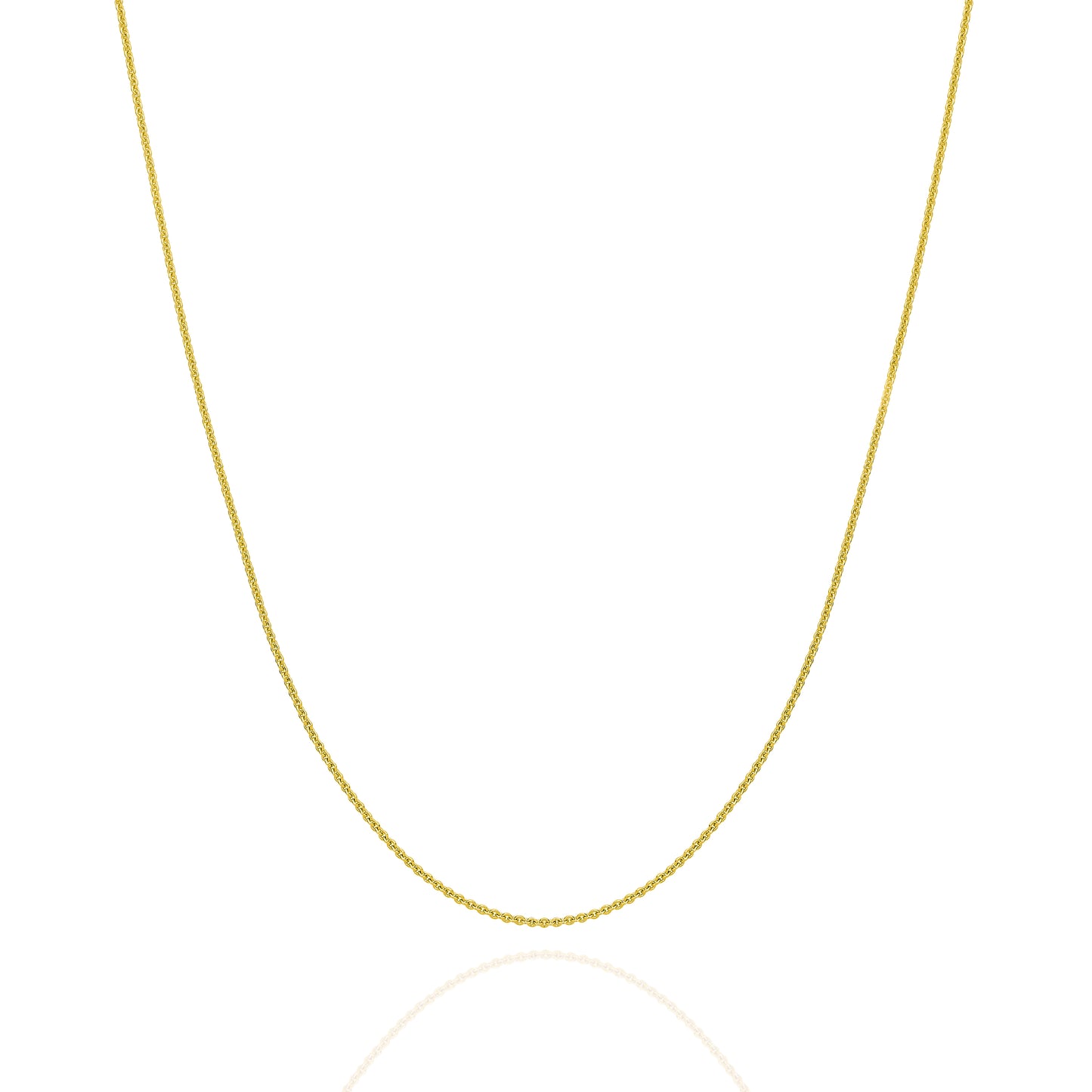 9CT YELLOW GOLD IMPORTED 50CM CABLE CHAIN.