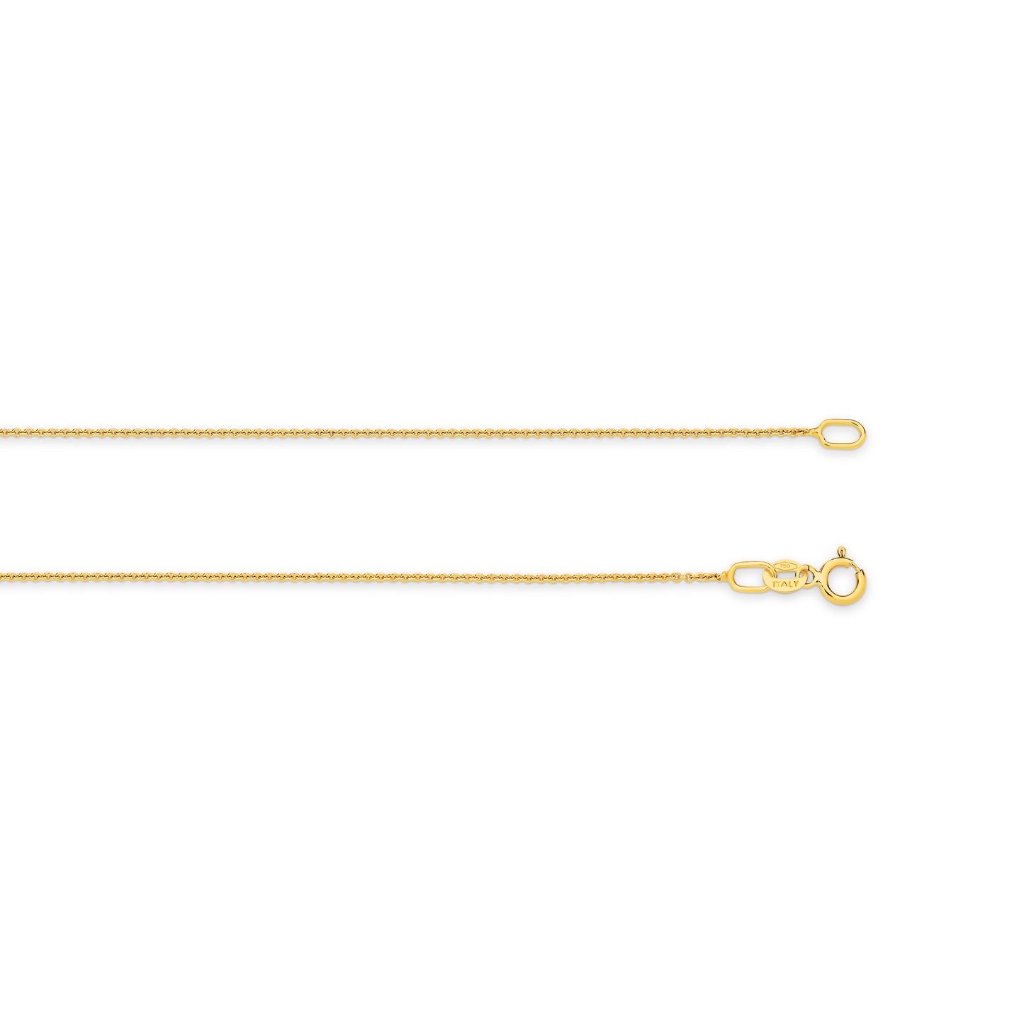 9CT YELLOW GOLD ITALIAN 40CM X .9MM CABLE CHAIN.