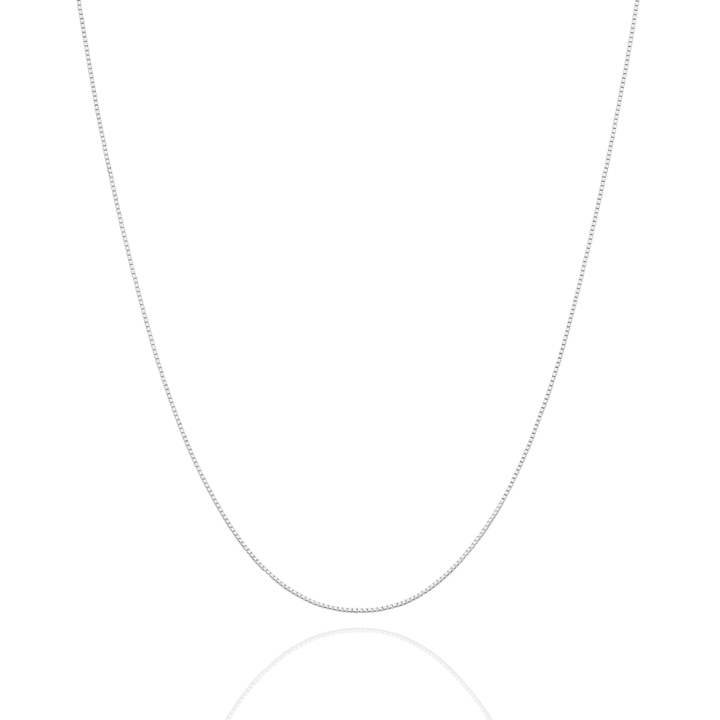 18CT WHITE GOLD ITALIAN 0.6MM 45CM BOX CHAIN 1.42GRAMS