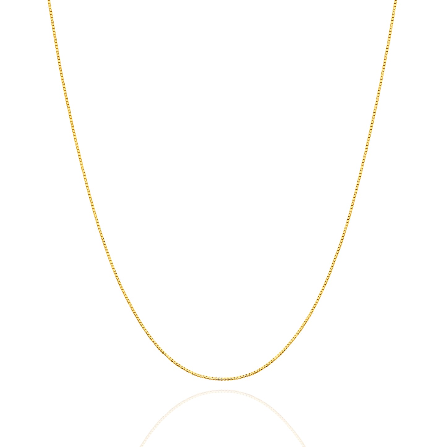9CT YELLOW GOLD ITALIAN IMPORTED 45CM X .6MM BOX CHAIN 1.07GRAMS.