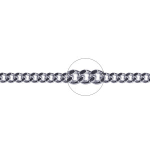 STERLING SILVER SOLID 55CM X 2.4MM DIAMOND CUT CURB CHAIN 8.5GRAMS.