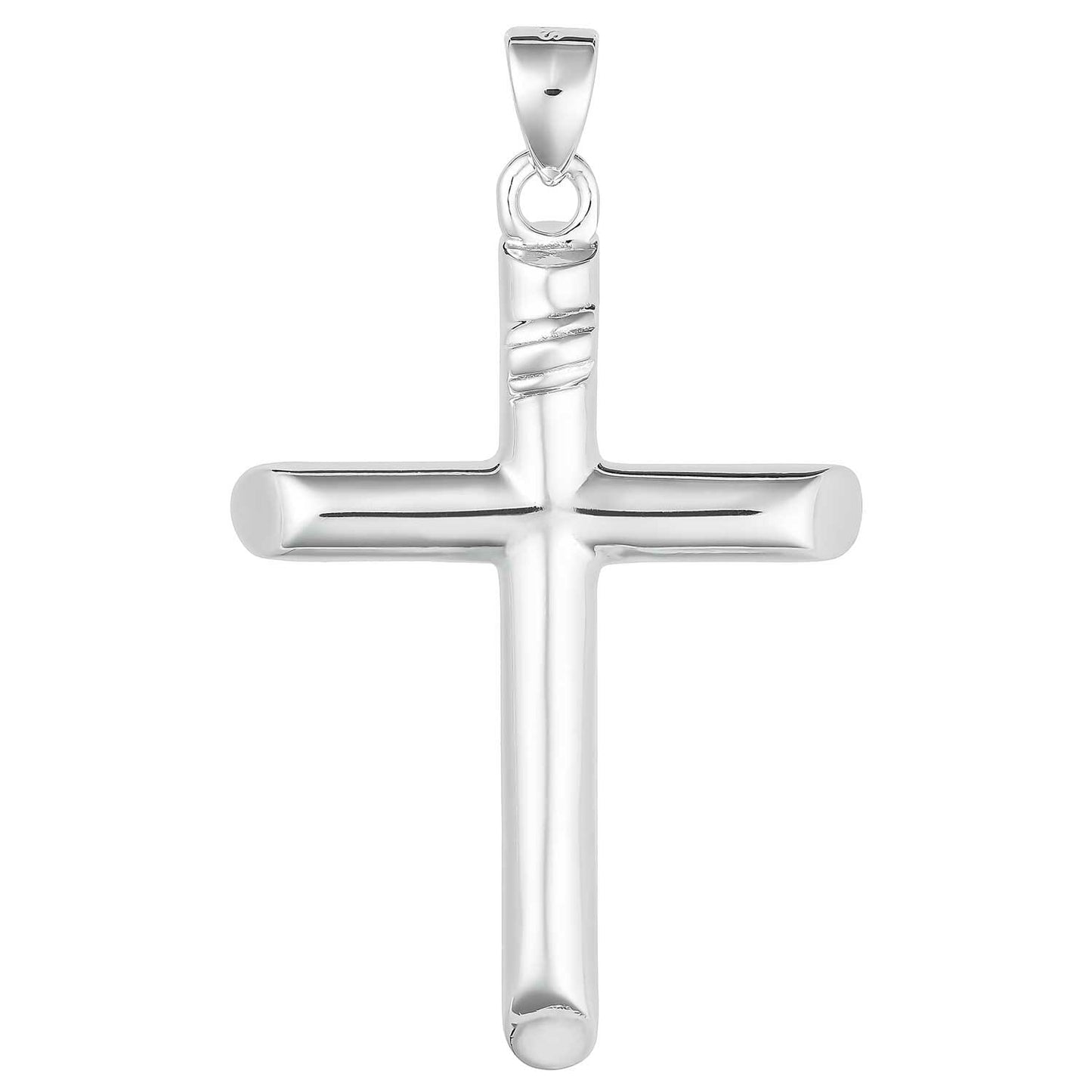 STERLING SILVER SOLID RHODIUM PLATED LARGE CROSS PENDANT