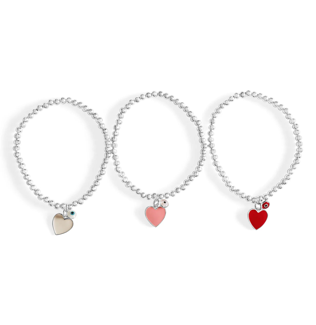 SUE SENSI STERLING SILVER 4MM BALL FALL IN LOVE BRACELET.