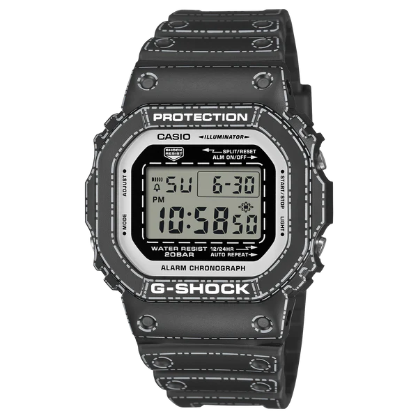 G-SHOCK DIGITAL WATCH ORIGAMI BLACK RESIN BAND. DW5600RGM-1D