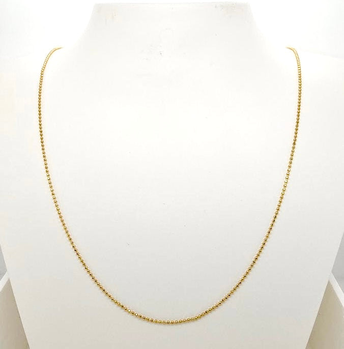 18CT YELLOW GOLD IMPORTED 55CM 2.5G BALL CHAIN