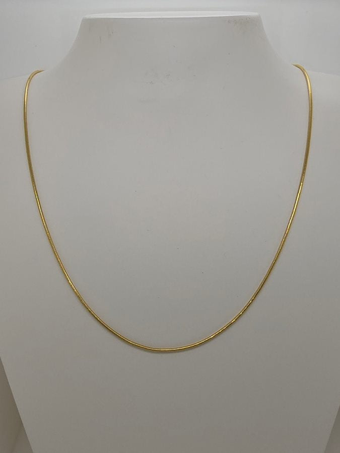 18CT YELLOW GOLD IMPORTED 45CM 4.7G SNAKE CHAIN