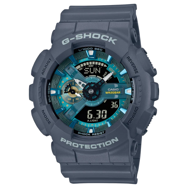 G-SHOCK DUO OASIS BLUE FACE AND RESIN BAND. GA-110AS-2A
