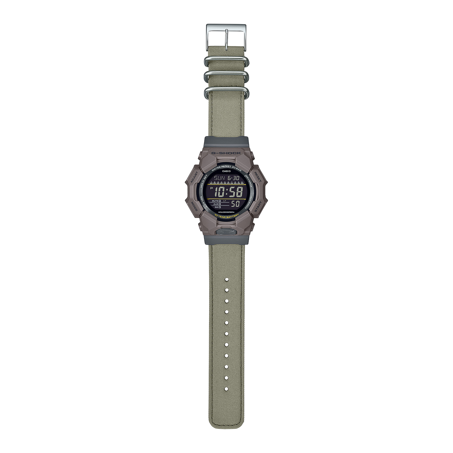 G-SHOCK DIGITAL URBAN TACTICAL BROWN CASE GREEN BAND. D-010CE-5DR