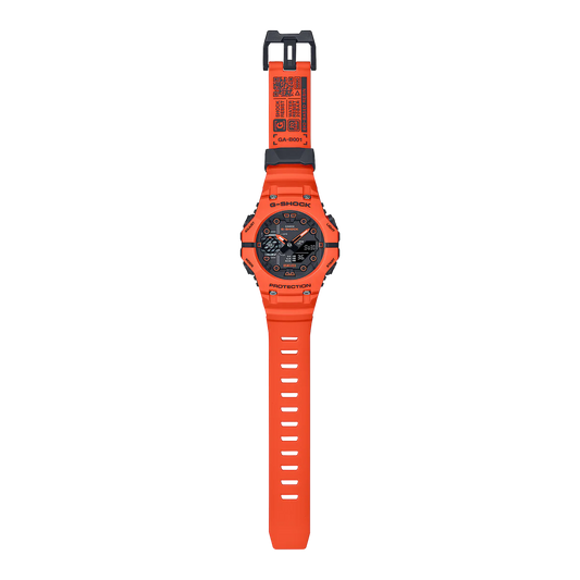 G-SHOCK ANALOG DIGITAL BLACK DIAL ORANGE RESIN BAND WATCH GAB001FL-4L
