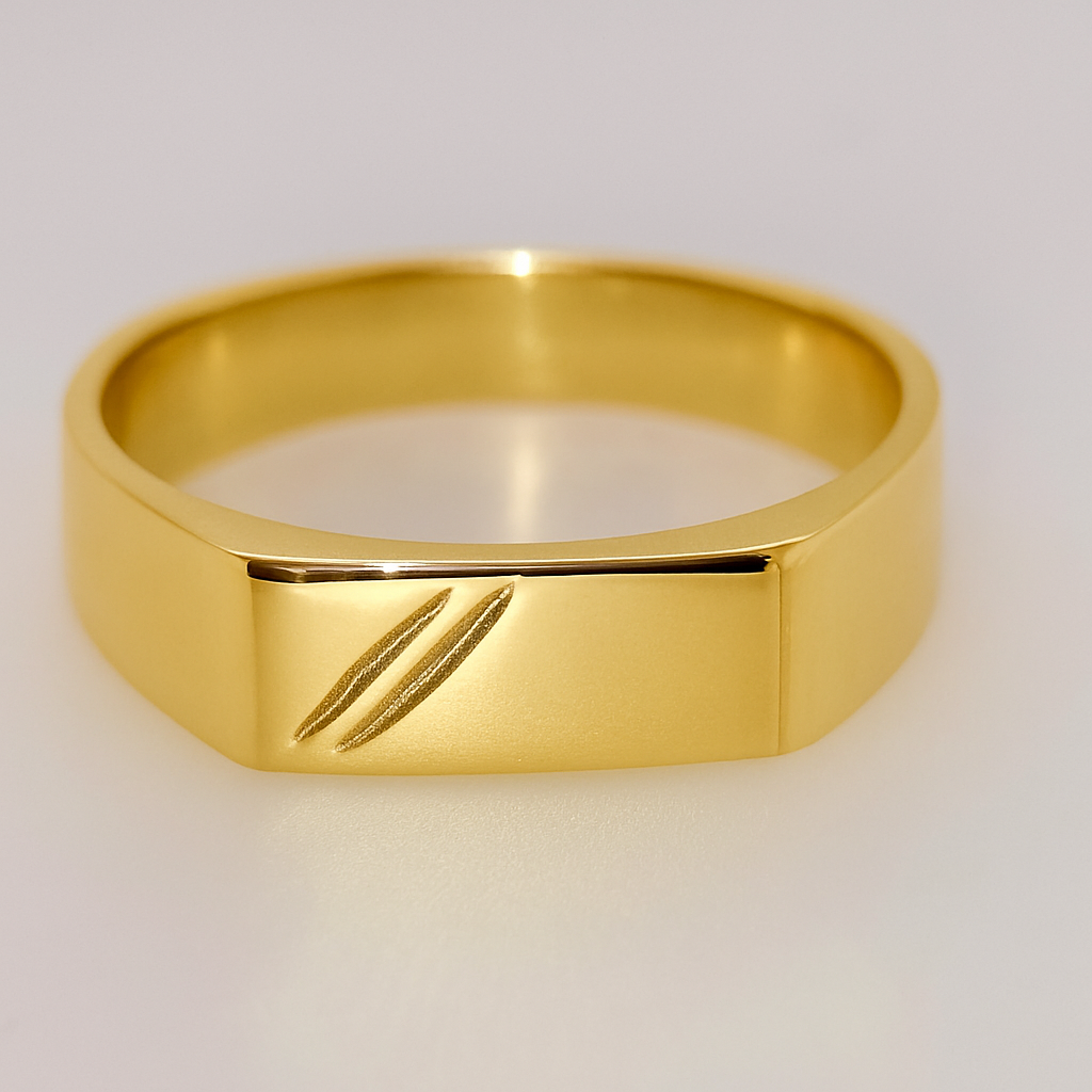 9CT YELLOW GOLD SOLID SIGNET RING