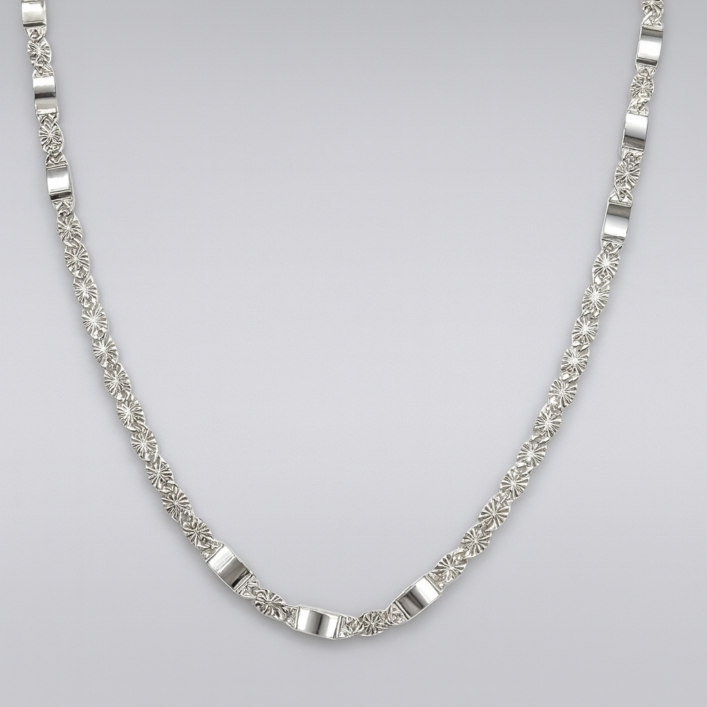 18CT WHITE GOLD ITALIAN FANCY CHAIN