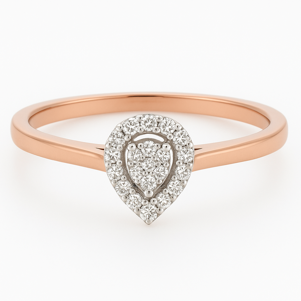 10CT ROSE GOLD DIAMOND RING