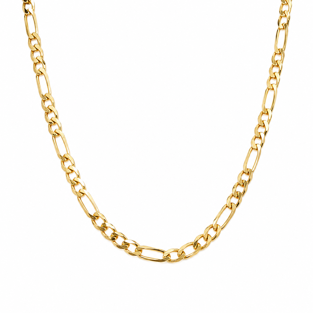 18CT YELLOW GOLD ITALIAN SOLID 3 X 1 FIGARO 50CM X 2.4MM CHAIN 5.62GRAMS.