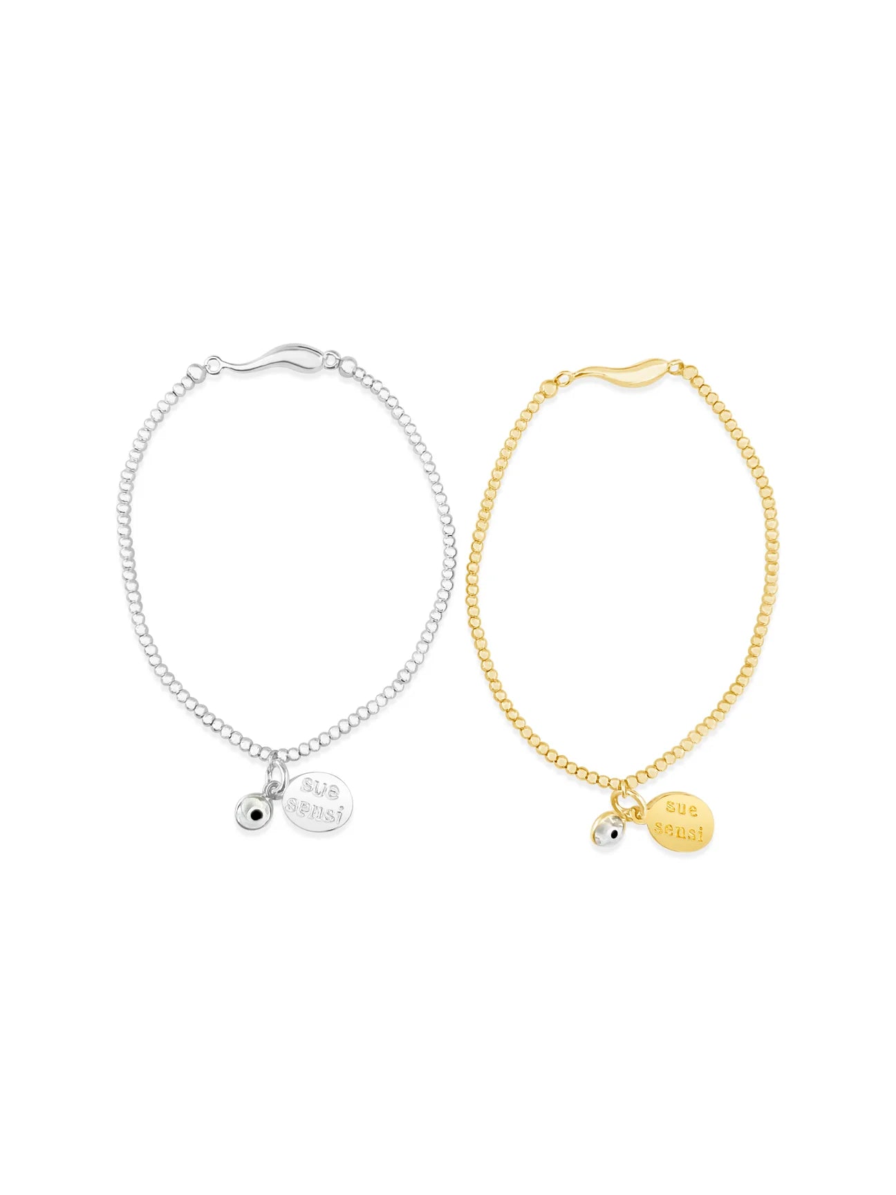 SUE SENSI STERLING SILVER 2MM CHILLI BALL BRACELET