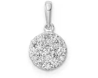 9CT WHITE GOLD 0.50CT CLUSTER LAB GROWN DIAMOND PENDANT.