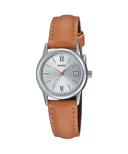 Casio Silver Dial Analog Quartz LTP-V002L-7B3 Splash-Resist Womens Ladies Watch
