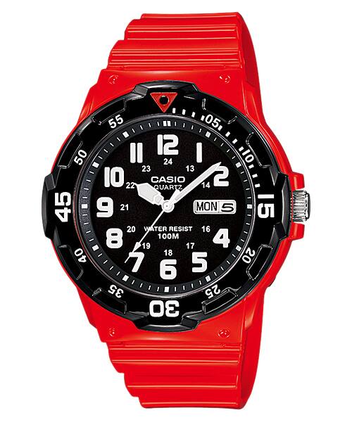 CASIO ANALOGUE WATCH DIVER LOOK RED RESIN BAND MRW200HC-4B