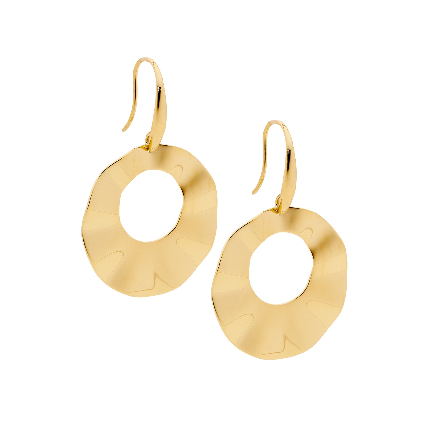 ELLANI STAINLESS STEEL GOLD PLATED DROP EARRING. SE247G