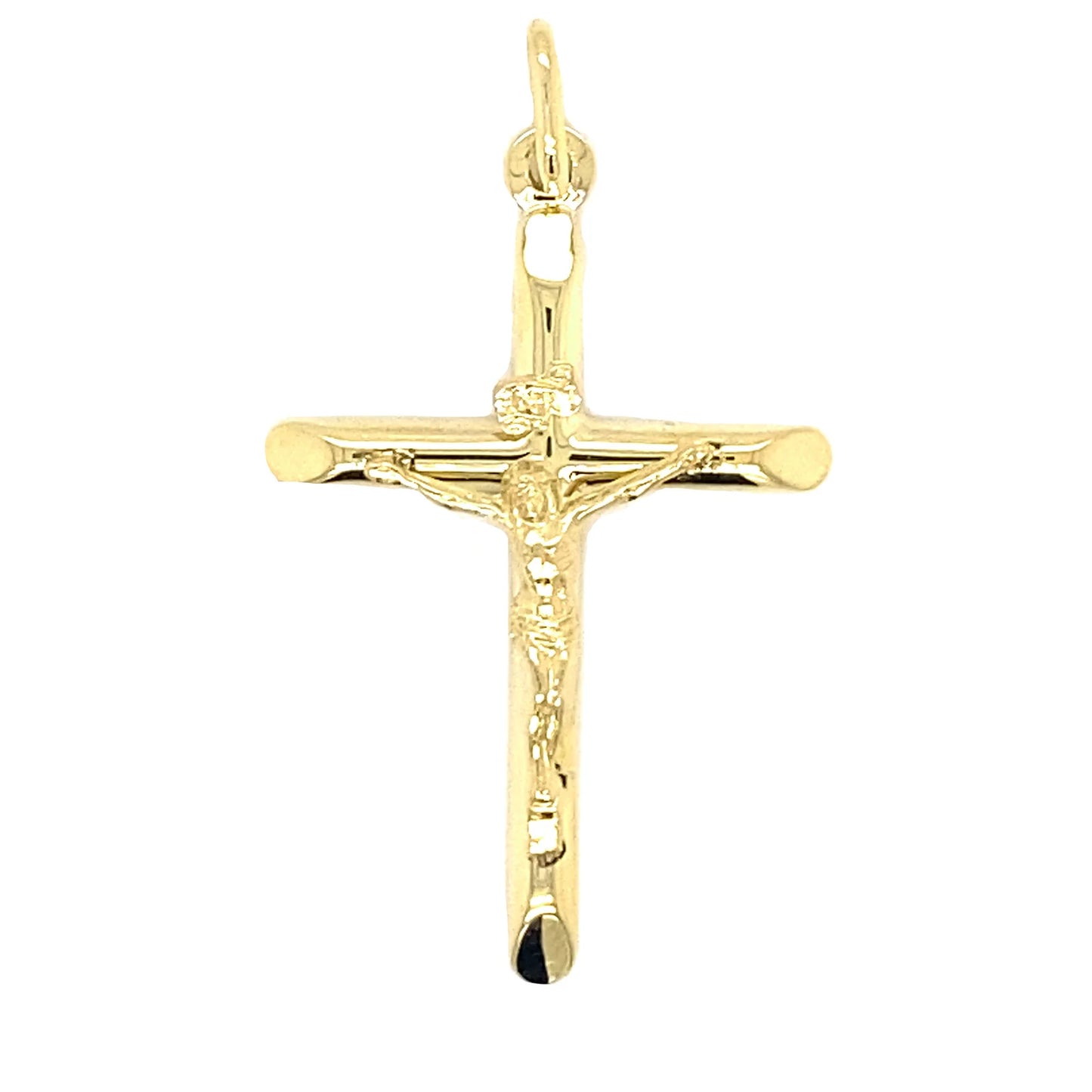 18CT YELLOW GOLD ITALIAN CRUCIFIX 30MM X 22MM PENDANT