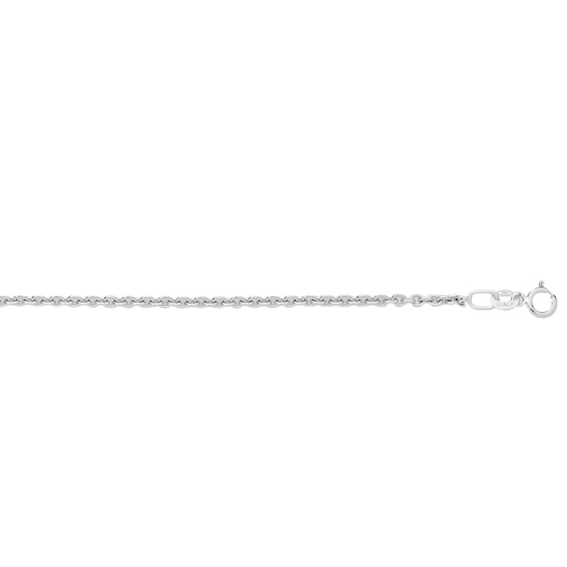 9CT WHITE GOLD ITALIAN IMPORTED OVAL LINK 42CM CHAIN.