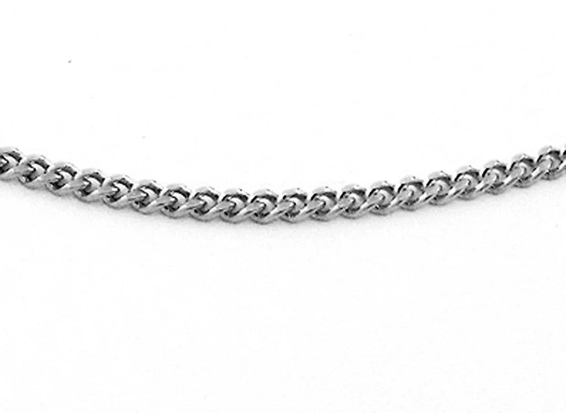 9CT WHITE GOLD IMPORTED ITALIAN CURB 45CM X 1MM WIDE CHAIN 1.48GRAMS.