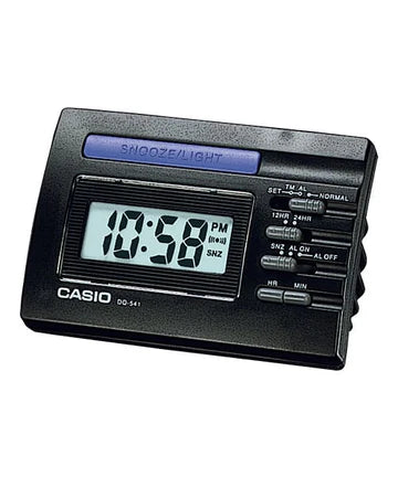 CASIO DESKTOP DIGITAL CLOCK BLACK CASE ALARM/SNOOZE AND LIGHT DQ541-1R