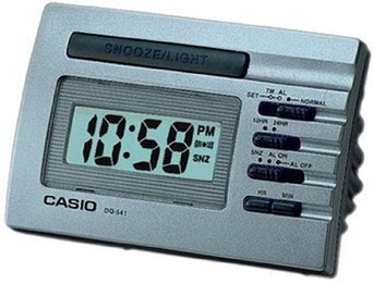 CASIO DESKTOP DIGITAL CLOCK SILVER COLOUR CASE LED ALARM.