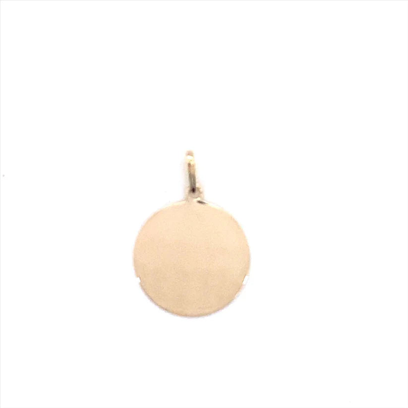 9CT YELLOW GOLD 15MM POLISHED CIRCLE PENDANT.
