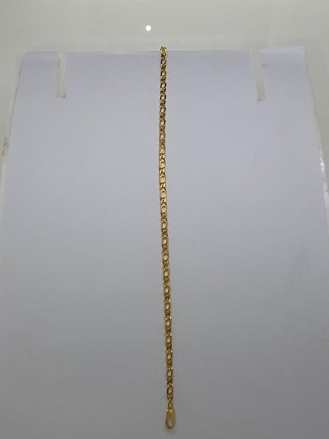 18CT YELLOW GOLD ITALIAN IMPORTED 2.4G BIRDSEYE LINK BRACELET