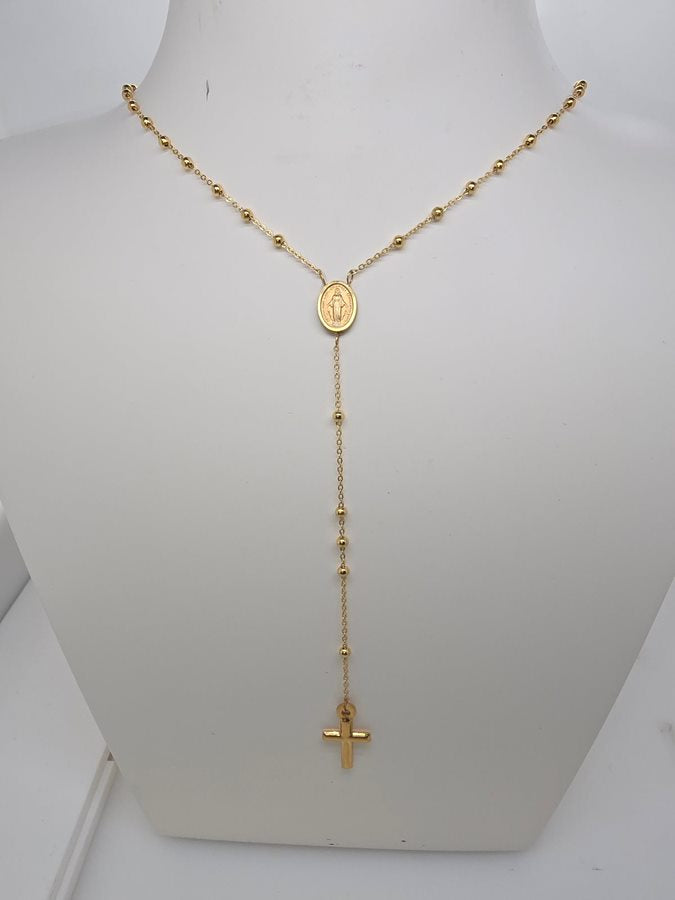 9CT YELLOW GOLD IMPORTED ITALIAN FINE ROSARY NECKLACE – ALDO Jewellers