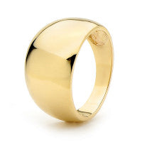 9CT YELLOW GOLD 13MM LARGE DOME RING