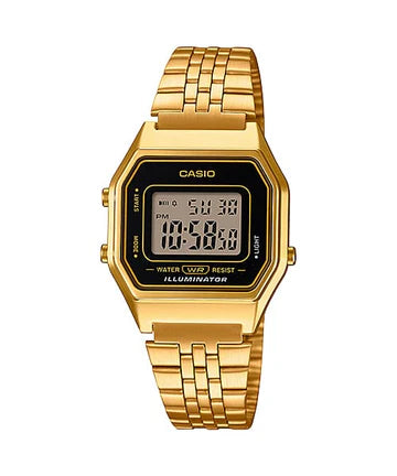 CASIO DIGITAL GOLD PLATED STAINLESS STEEL BAND LA680WGA-1D