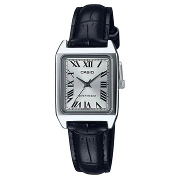 CASIO LADIES SILVER COLOUR ANALOGUE ROMAN NUMERAILS RECTANGLE WATCH.